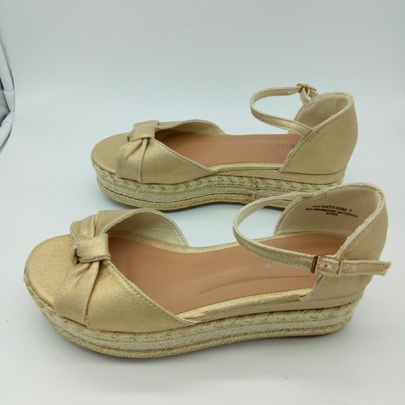 Bamboo Infinity Knot Metallic Platform Espadrille - Picture 2 of 13